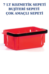 7 Litre Kozmetik Sepeti Bijuteri Sepeti Kırtasiye Sepeti Hırdavat Sepeti KIRMIZI - 10 ADET