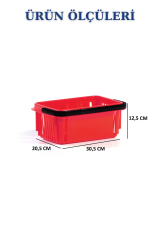 7 Litre Kozmetik Sepeti Bijuteri Sepeti Kırtasiye Sepeti Hırdavat Sepeti KIRMIZI - 2 ADET