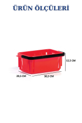 7 Litre Kozmetik Sepeti Bijuteri Sepeti Kırtasiye Sepeti Hırdavat Sepeti KIRMIZI - 3 ADET