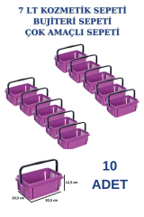 7 Litre Kozmetik Sepeti Bijuteri Sepeti Kırtasiye Sepeti MOR - 10 ADET