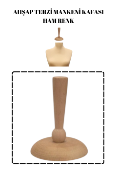 Terzi Mankeni Ham Ahşap Kafa Ham Terzi Mankeni Şapkası
