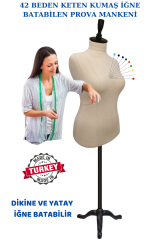 Yüksek Kalite Süngerli İğne Batabilen Keten Kumaş Terzi Prova Mankeni 42 beden