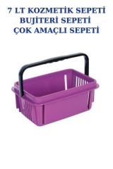 7 Litre Kozmetik Sepeti Bijuteri Sepeti Kırtasiye Sepeti Hırdavat Sepeti MOR - 5 ADET