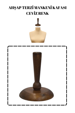 Terzi Mankeni Ceviz Ahşap Kafa Ceviz Terzi Mankeni Şapkası