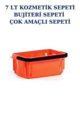7 Litre Kozmetik Sepeti Bijuteri Sepeti Kırtasiye Sepeti Hırdavat Sepeti TURUNCU - 3 ADET