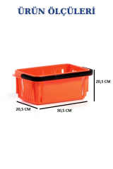 7 Litre Kozmetik Sepeti Bijuteri Sepeti Kırtasiye Sepeti Hırdavat Sepeti TURUNCU - 3 ADET