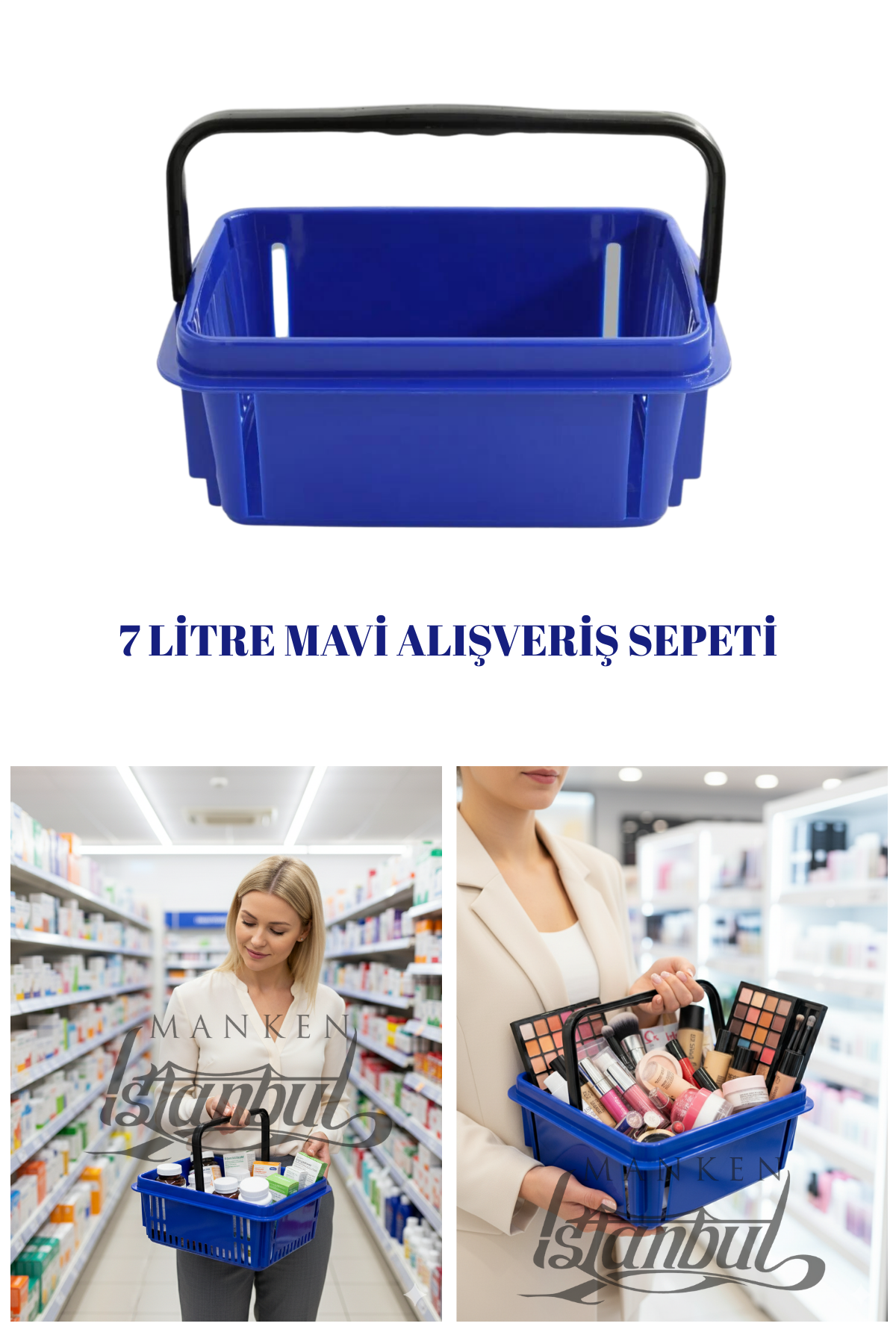 7 Litre Kozmetik Sepeti Bijuteri Sepeti Kırtasiye Sepeti Hırdavat Sepeti MAVİ - 10 ADET