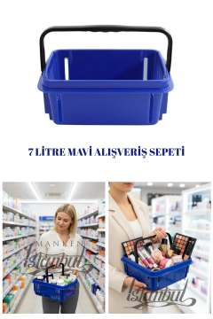 7 Litre Kozmetik Sepeti Bijuteri Sepeti Kırtasiye Sepeti Hırdavat Sepeti MAVİ - 10 ADET
