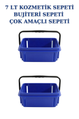 7 Litre Kozmetik Sepeti Bijuteri Sepeti Kırtasiye Sepeti MAVİ - 2 ADET
