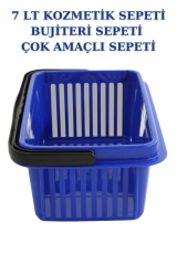 7 Litre Kozmetik Sepeti Bijuteri Sepeti Kırtasiye Sepeti Hırdavat Sepeti MAVİ - 5 ADET