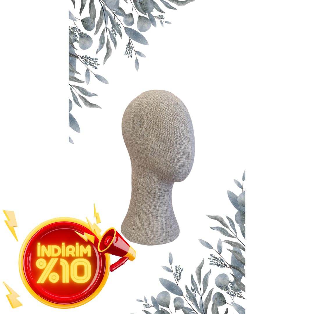 Bayan kumaş kaplı kafa mankeni