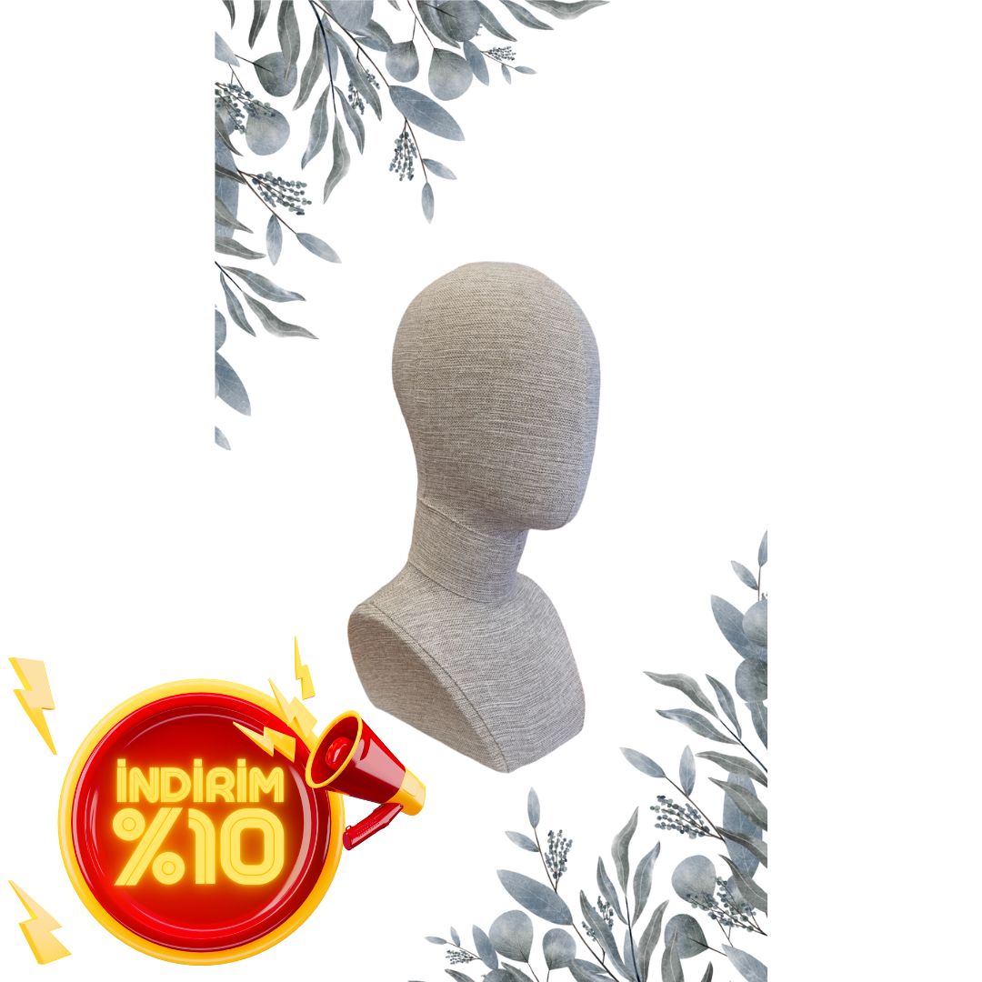 Bayan kumaş kaplı kafa mankeni