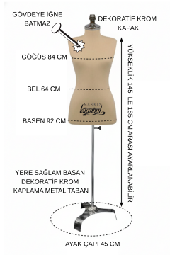 Bayan vitrin amaçlı terzi mankeni vitrin mankeni ( İğne Batmaz )