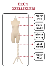 Paçalı Vitrin Mankeni Terzi Mankeni 36-38-40-42-44-46 44 beden