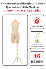 Pantolon Giyebilen Vitrin Amaçlı Terzi Mankeni 36-38-40-42-44-46 Beden 46 beden