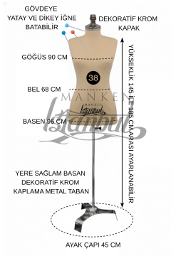 Süngerli Terzi Mankeni Prova Mankeni 36-46 Beden Arası 38 beden