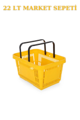 22 Litre  Market Sepeti, Alışveriş Sepeti, Saplı Market Sepeti SARI - 5 ADET