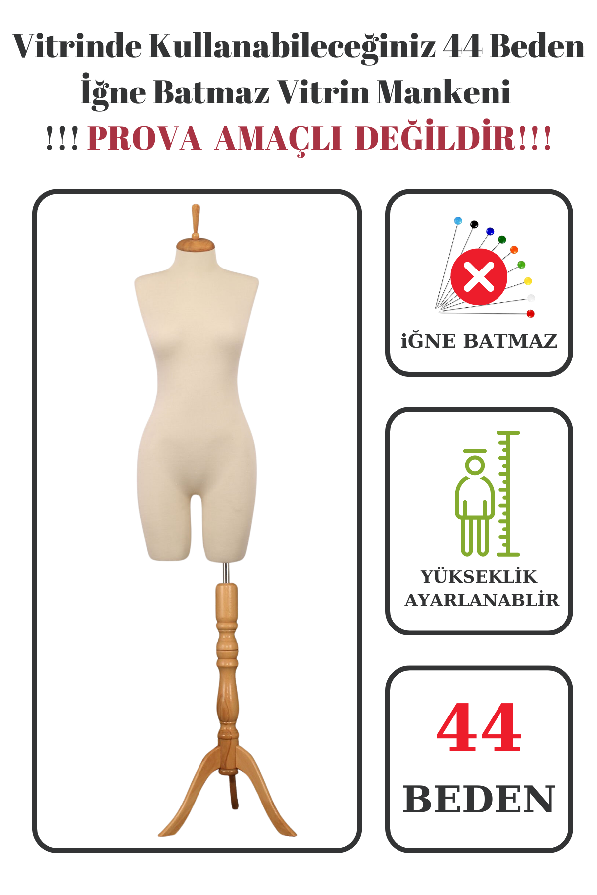 Paçalı Vitrin Mankeni Terzi Mankeni 36-38-40-42-44-46 44 beden