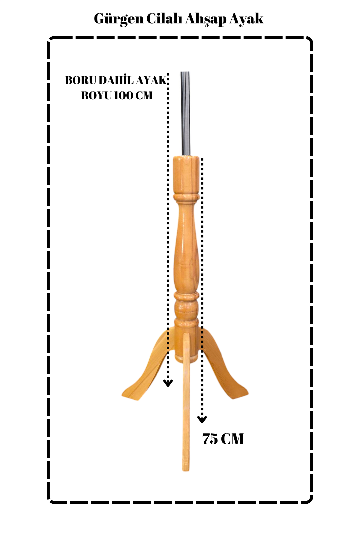 Gürgen Ahşap Cilalı Terzi Mankeni Ayağı