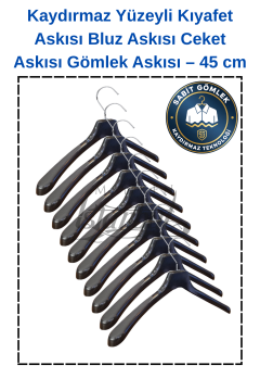 Ekonomik 10 Adet A Kalite 44 cm Plastik Ceket  Askısı Elbise Askısı