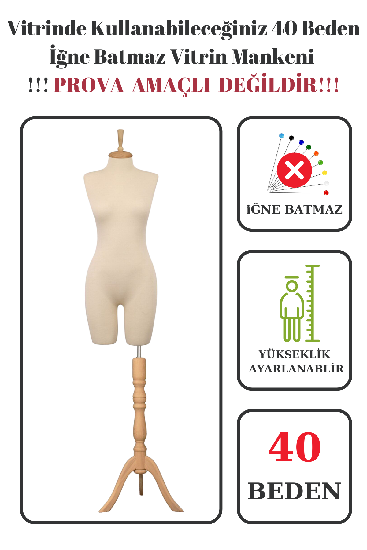 Paçalı Vitrin Mankeni Terzi Mankeni 36-38-40-42-44-46 40 beden