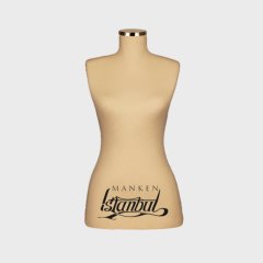 Krem kumaşlı terzi mankeni prova mankeni vitrin mankeni