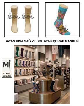 Fiber Bayan Sol ve Sağ Kısa Çorap Mankeni