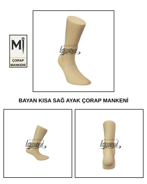 Fiber Bayan Sol ve Sağ Kısa Çorap Mankeni