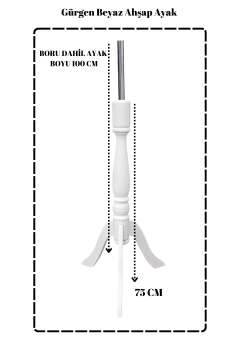 Gürgen Ahşap Beyaz Terzi Mankeni Ayağı