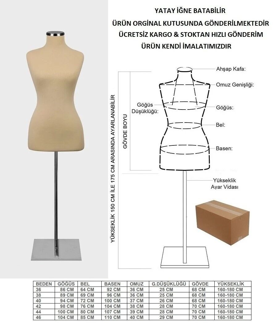 Krem kumaşlı terzi mankeni prova mankeni vitrin mankeni
