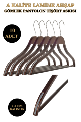 10 Adet A Kalite Lamine Erkek Ceket Askısı Gömlek Askısı  Ahşap Askı