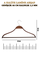 10 Adet A Kalite Lamine Erkek Ceket Askısı Gömlek Askısı  Ahşap Askı