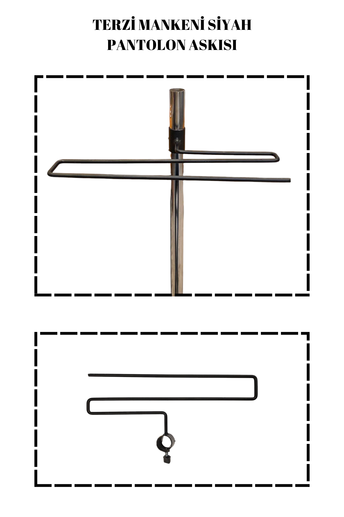 Terzi Mankeni Siyah Pantolon Askısı