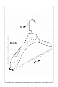 Özel Kancalı - Beyaz 45 cm ABS Plastik Ceket Askısı Palto Askısı Elbise Askısı–Şık Tasarım