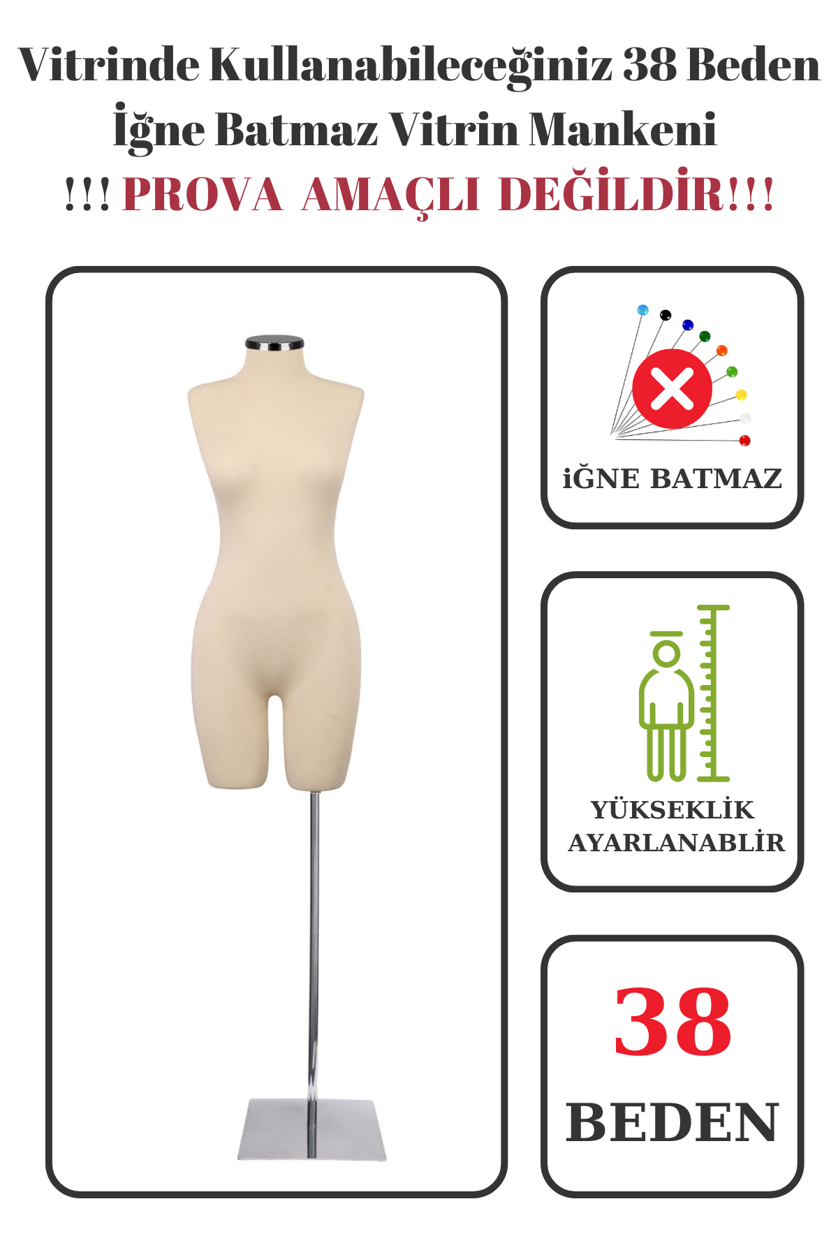 Paçalı Vitrin Mankeni Terzi Mankeni 36-38-40-42-44-46 38 beden