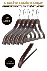 10 Adet A Kalite Lamine Erkek Ceket Askısı Gömlek Askısı  Ahşap Askı