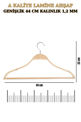 10 Adet A Kalite Lamine Erkek Ceket Askısı Gömlek Askısı  Ahşap Askı