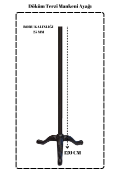 Döküm Siyah Terzi Mankeni Ayağı