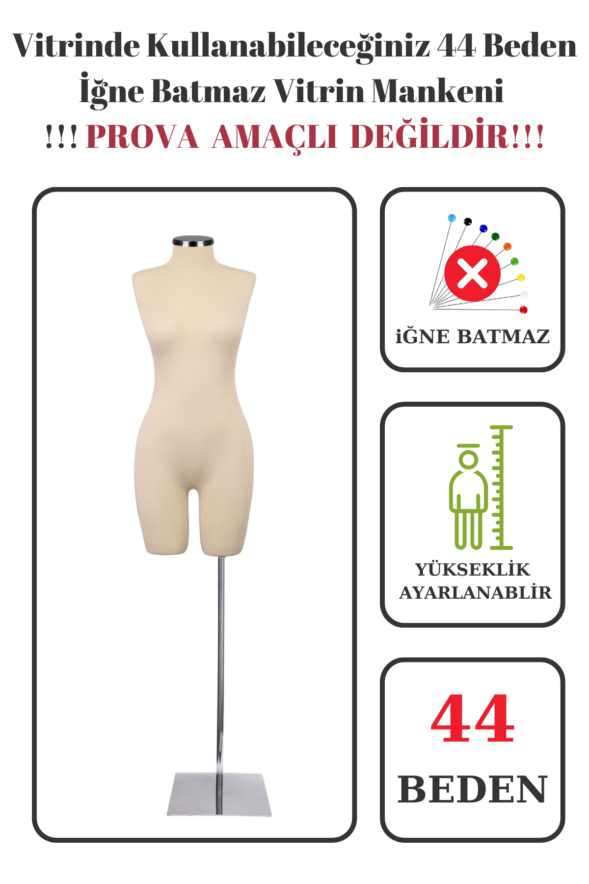 Paçalı Vitrin Mankeni Terzi Mankeni 36-38-40-42-44-46 44 beden