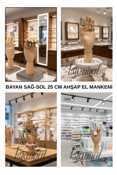 Ahşap Sol ve Sağ Bayan El 25 cm-Eskiz El Mankeni