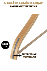 10 Adet A Kalite Lamine Erkek Ceket Askısı Gömlek Askısı Ahşap Askı