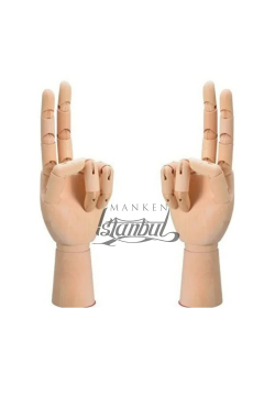 Ahşap Sol ve Sağ Erkek El 30 cm-Eskiz El Mankeni