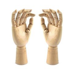 Ahşap Sol ve Sağ Erkek El 30 cm-Eskiz El Mankeni