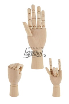 Ahşap Sol Erkek El 30 cm-Eskiz El Mankeni