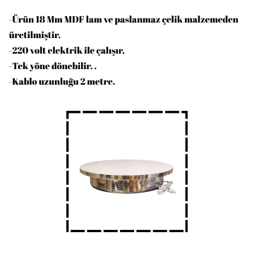 150 Kg Taşıma Kapasiteli  Döner Platform Elektrikli 60 cm