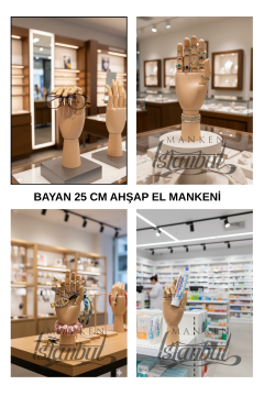 Ahşap Sağ Bayan El 25 cm-Eskiz El Mankeni