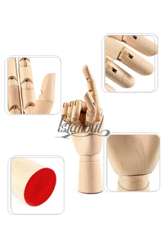 Ahşap Sağ Bayan El 25 cm-Eskiz El Mankeni