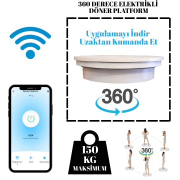 Wife Kontrol 360 Derece Fotoğraf Çekimi İçin Döner Platform