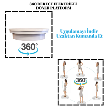 Wife Kontrol 360 Derece Fotoğraf Çekimi İçin Döner Platform