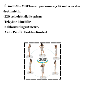Wife Kontrol 360 Derece Fotoğraf Çekimi İçin Döner Platform
